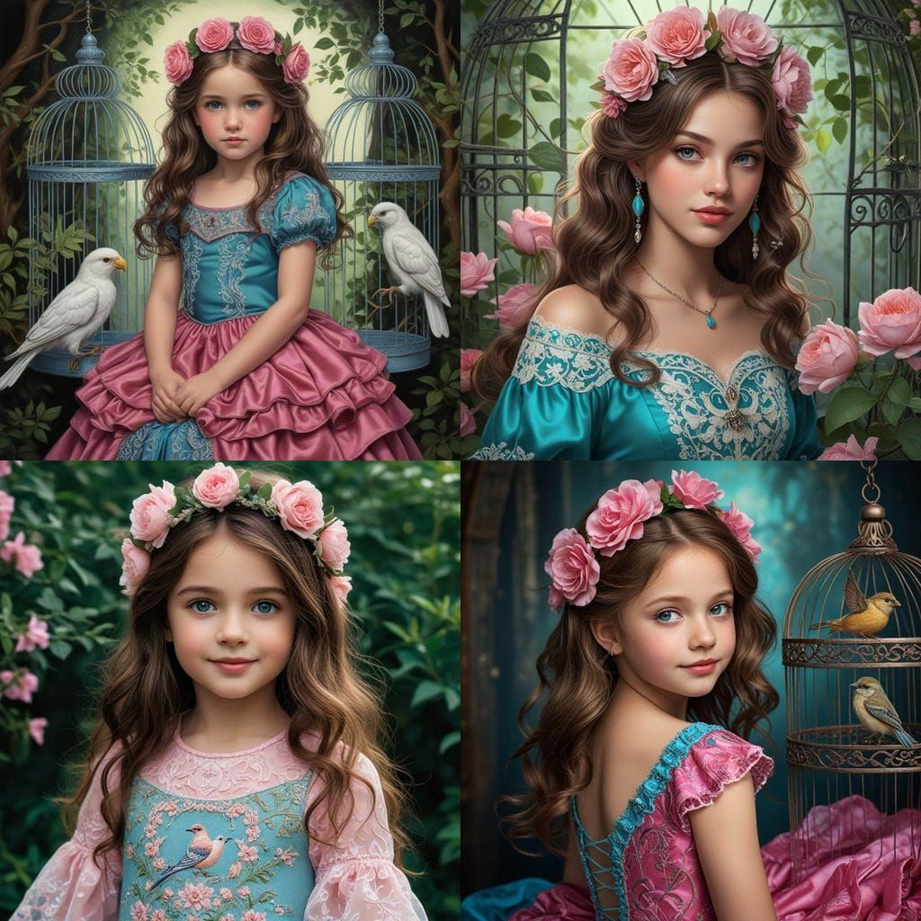 A Little Girl's Joyful Summer Moment in Vibrant Pink and Tur...