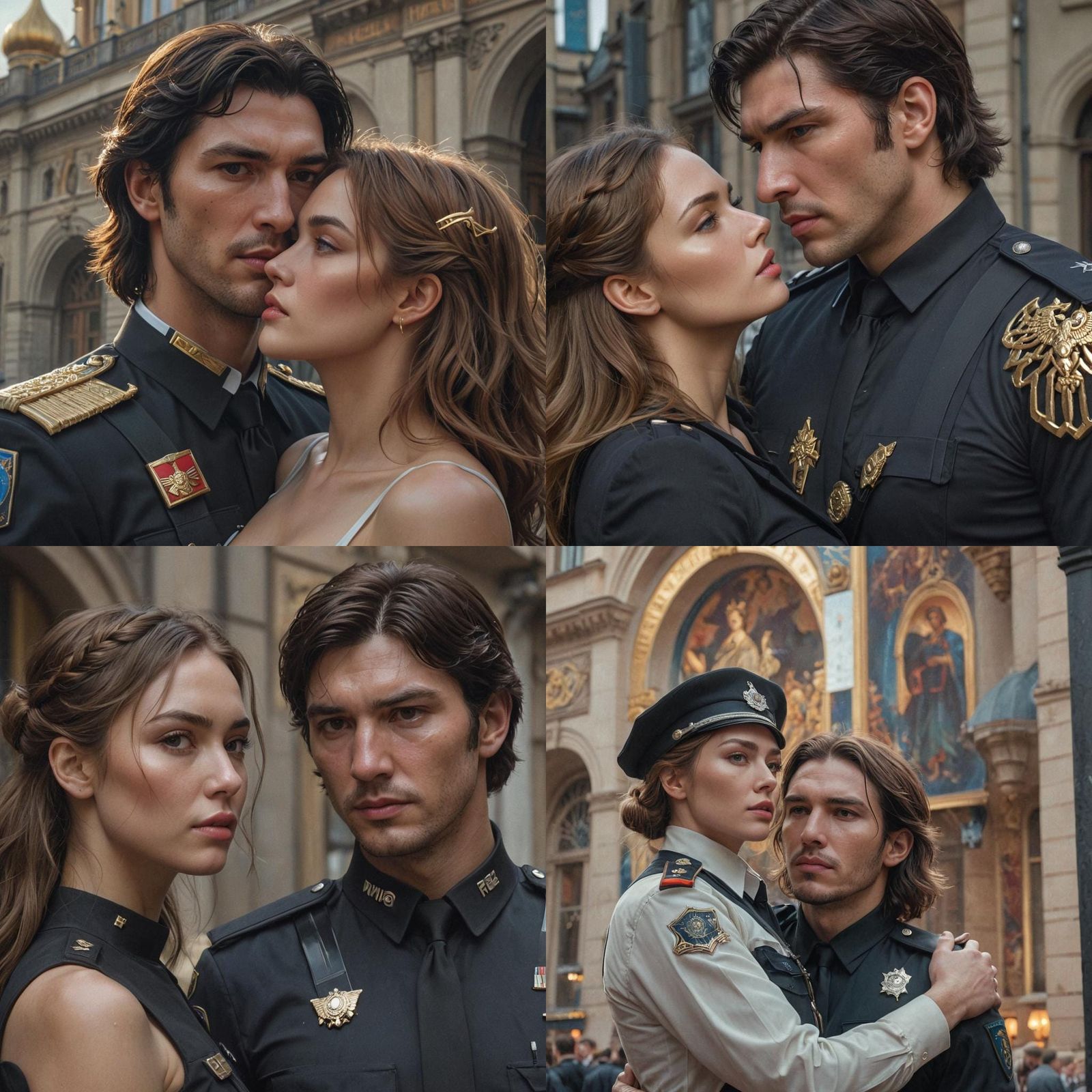 Futuristic Russia: Romantic Police Encounter Portrait
