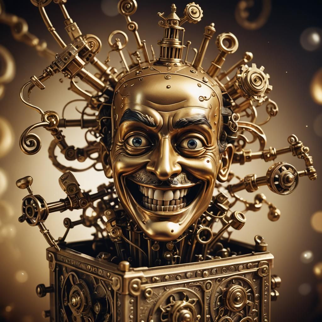 Surreal Jack-in-the-Box Portrait in Salvador Dali Style