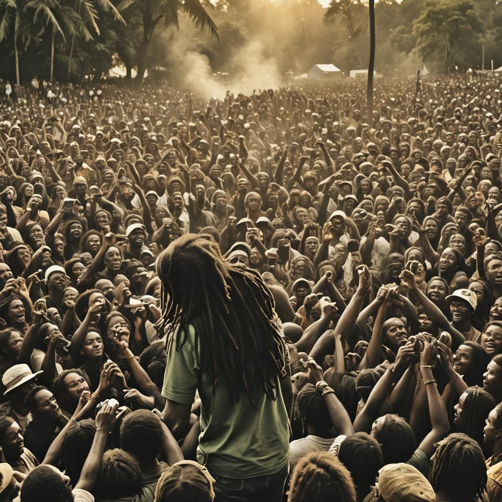 Bob Marley on Stage in Jamaica