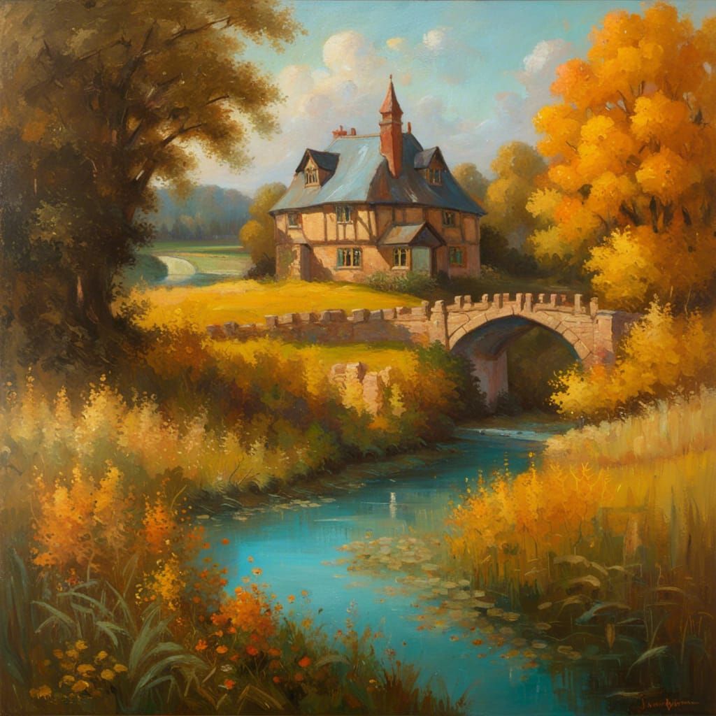 High Gothic Cottagecore Home in Autumnal Landscape