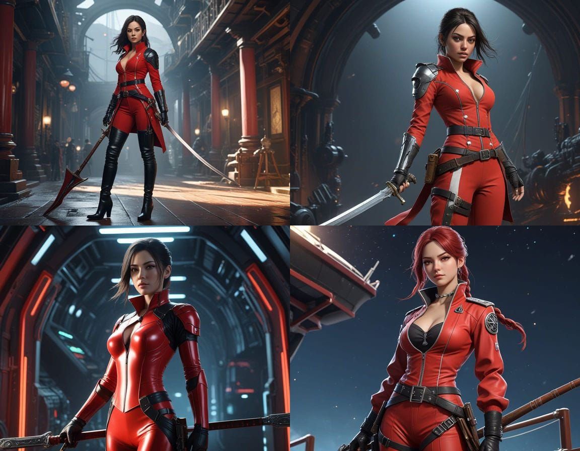 Mila Kunis as Space Pirate Captain in Anime Style