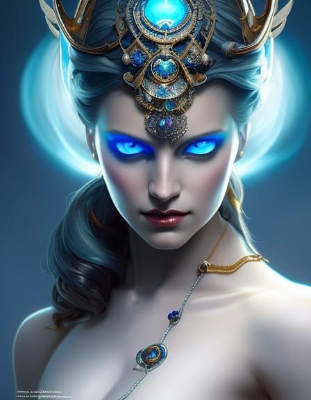 Stunning Elemental Queen Portrait in Hyperdetailed Style