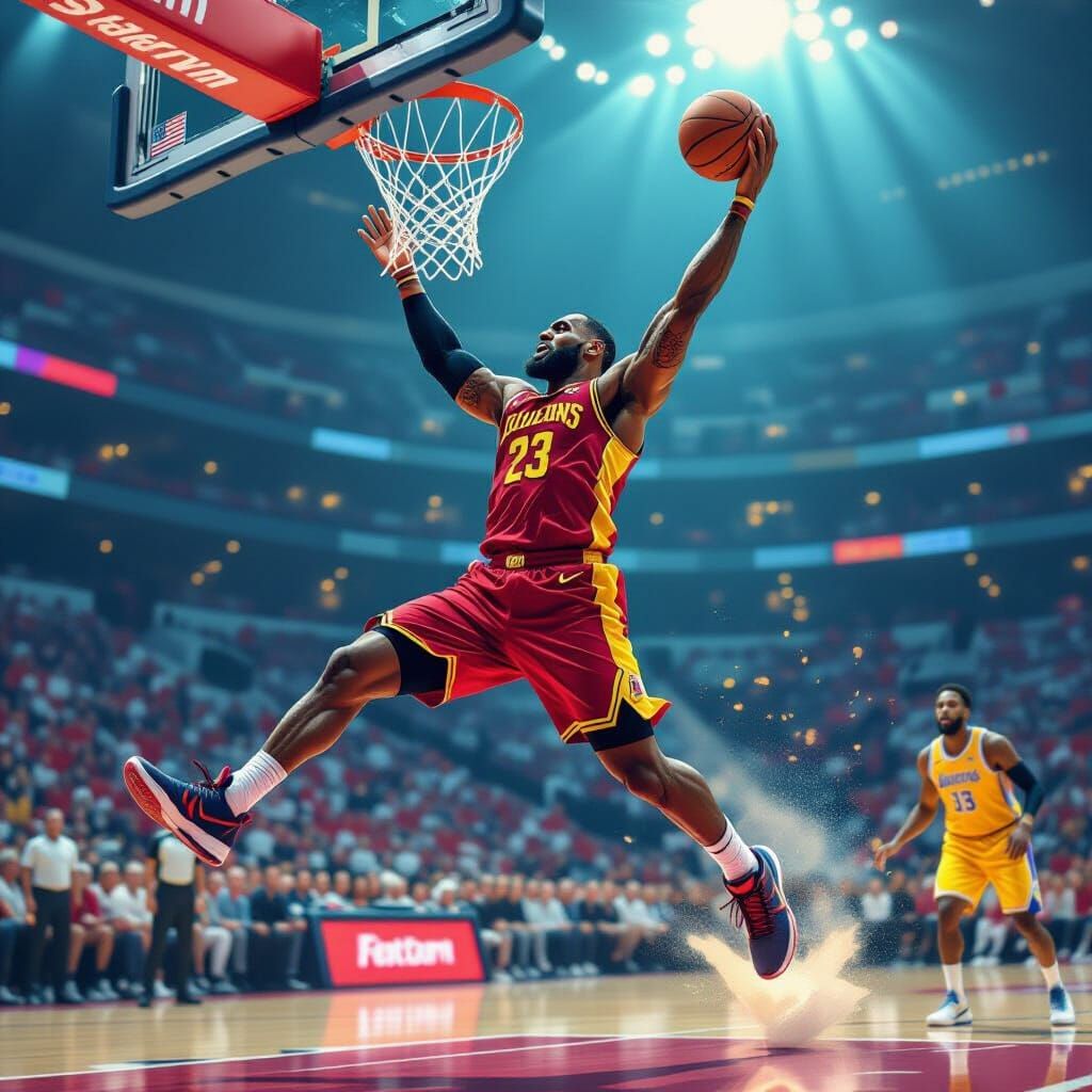 LeBron James Slam Dunk Digital Art