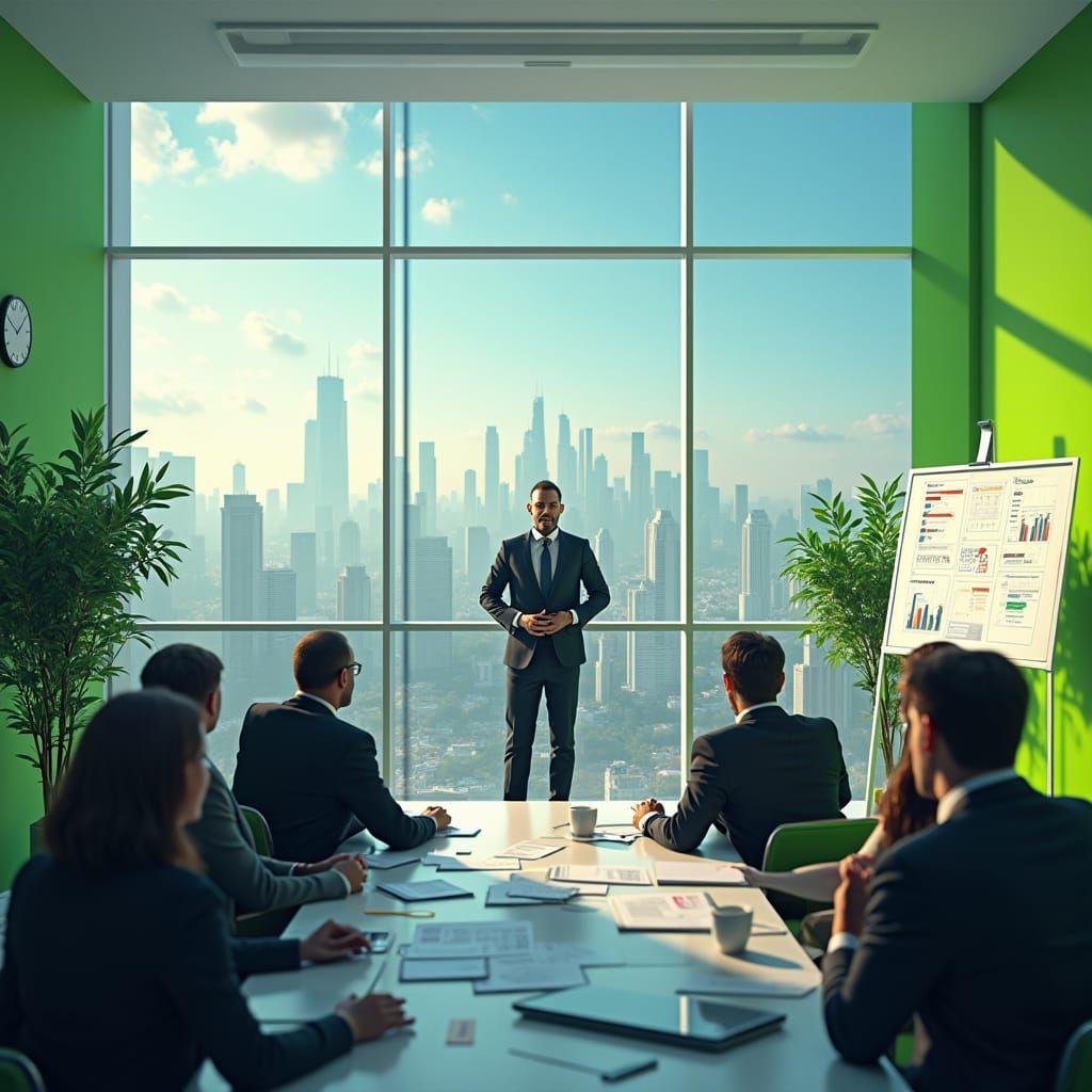 Strategic Planning Session in a Modern Office