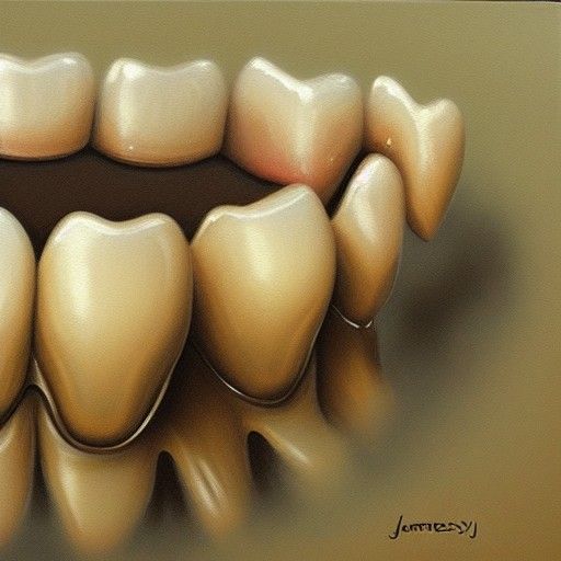 Realistic Oil Painting of Teeth by Gurney