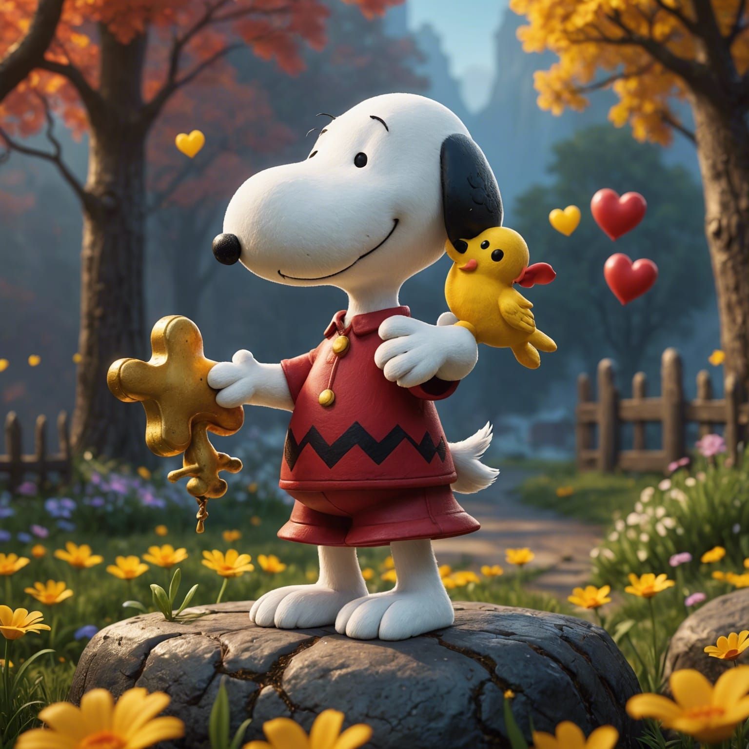 Snoopy and Woodstock: A Loving Embrace