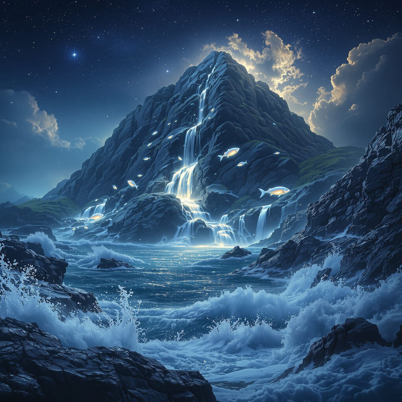 Dreaming Mountain Weeping an Ocean of Stars