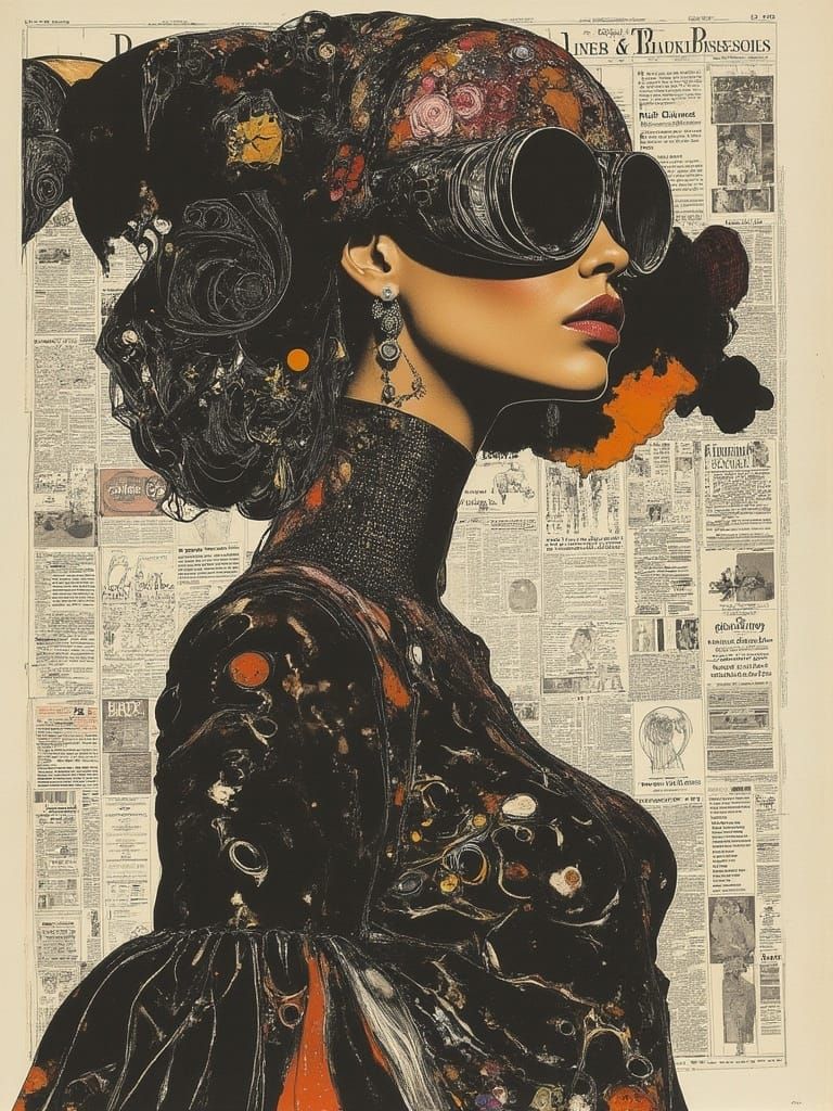 Magical Realism Fashion Sketch in Antonio Lopez Style