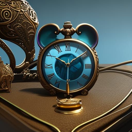 Mouse and Pocket Watch: Detailed Fantasy Art