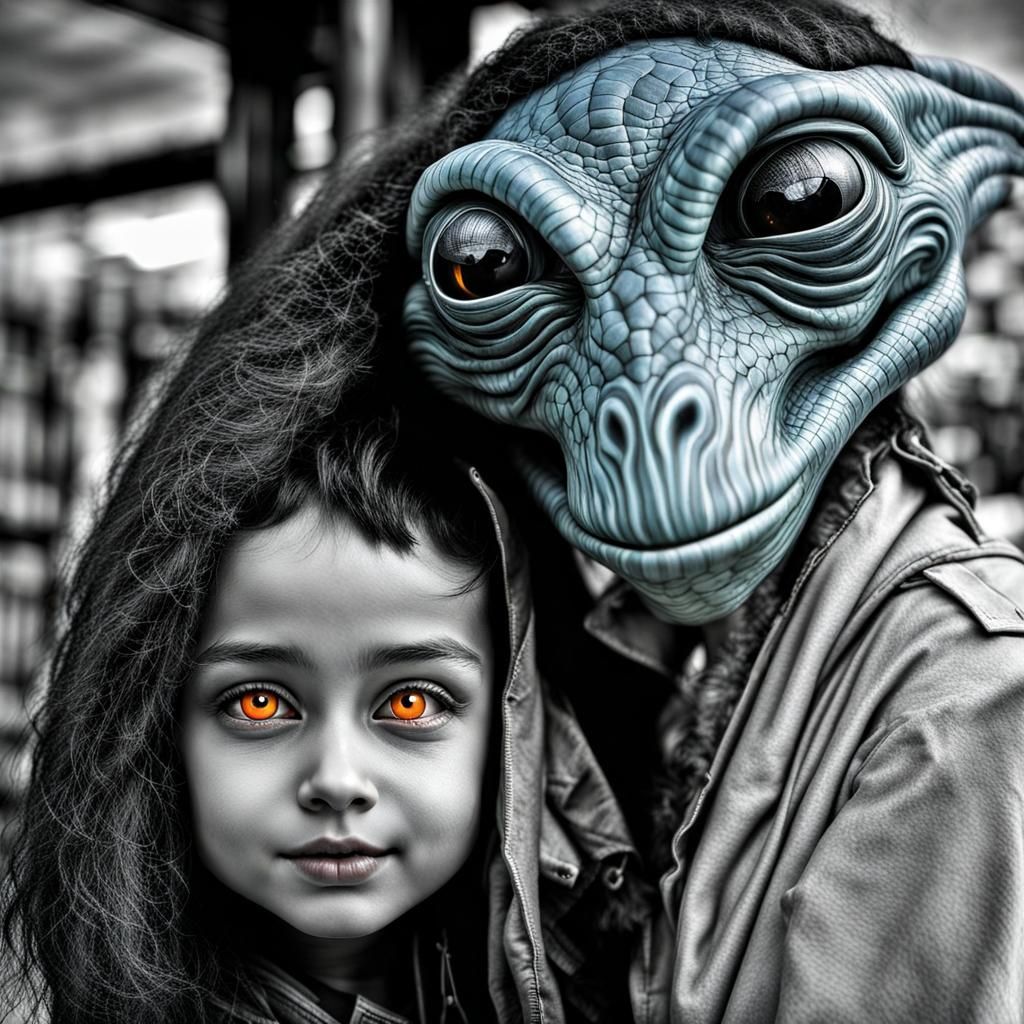 Photorealistic Aliens in Subdued Lighting: Hyperreal Photogr...