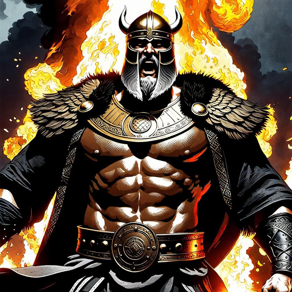 Viking Funeral Pyre Boat: Cinematic Overhead View