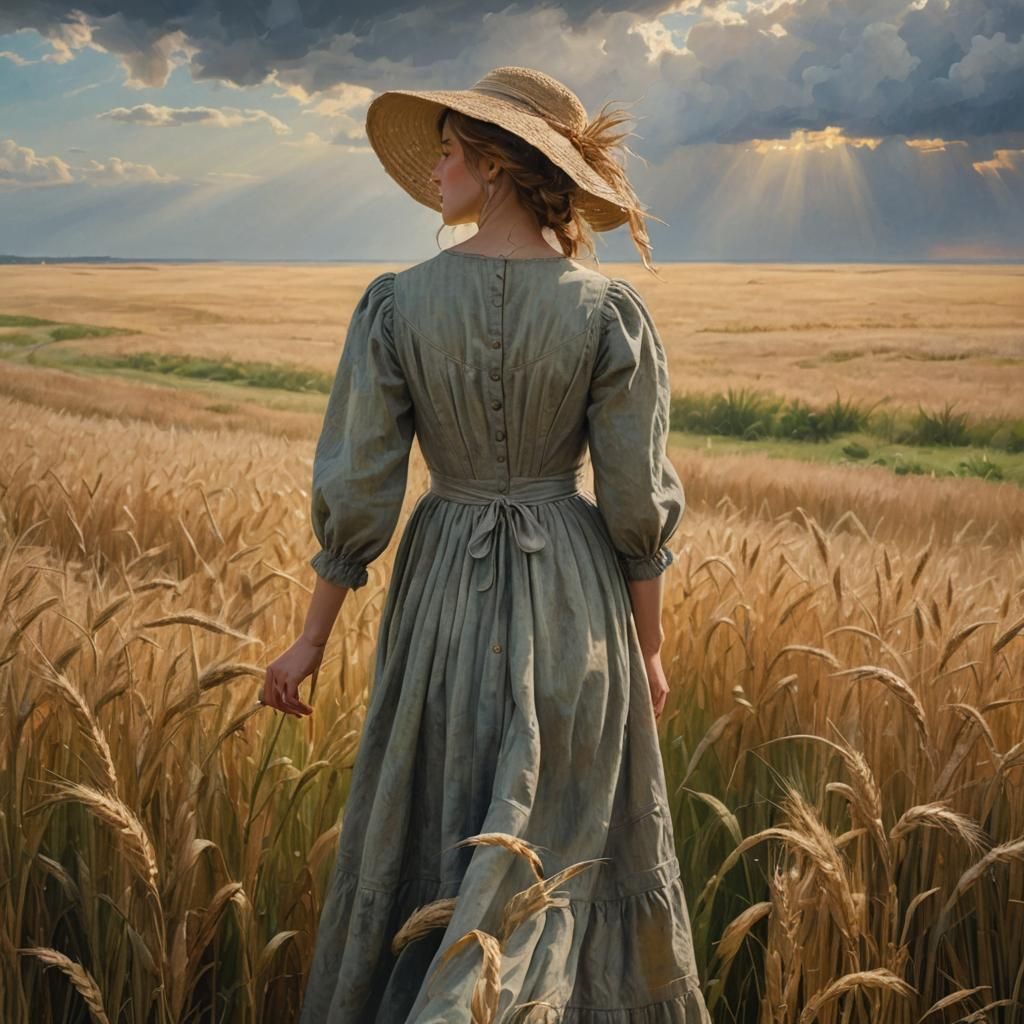 Prairie Vista in American Impressionism Style