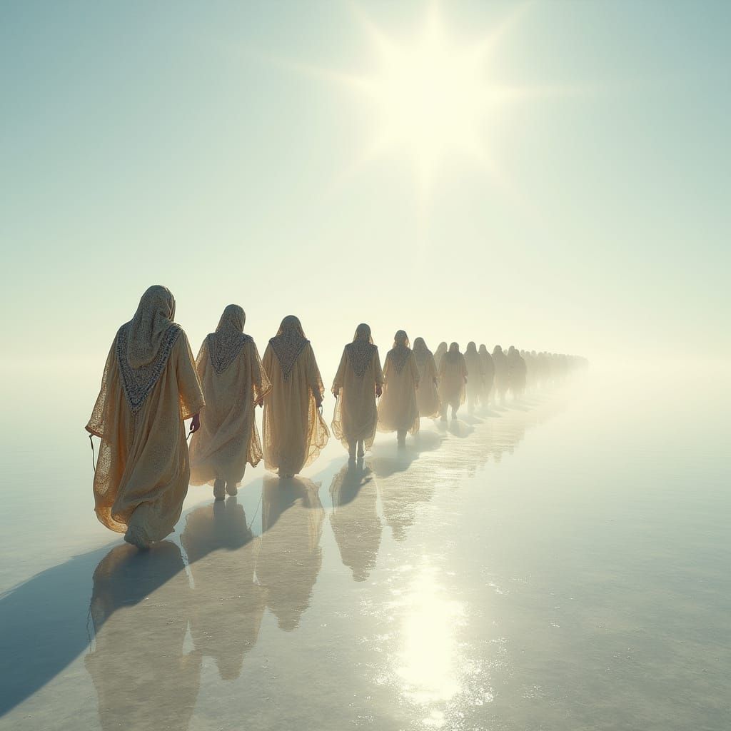 Ethereal Caravan Across Tuz Gölü Salt Flat