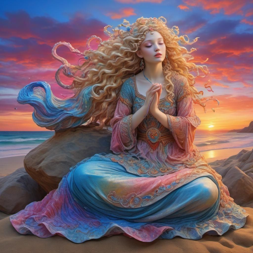 Siren's Song at Sunset: A Photorealistic Artwork