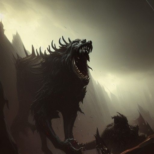 Hell Beast Emerges: Dark Fantasy Concept Art