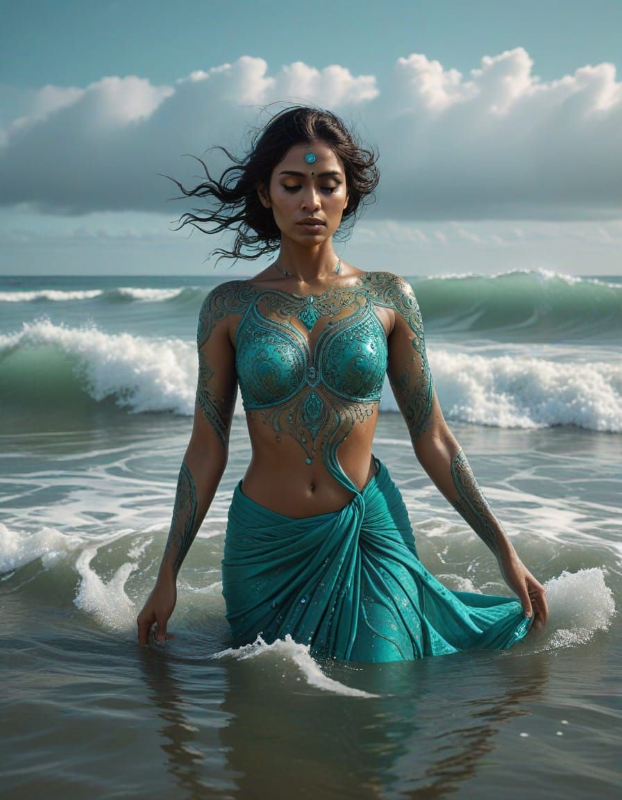 Ethereal Connection in Ocean's Embrace