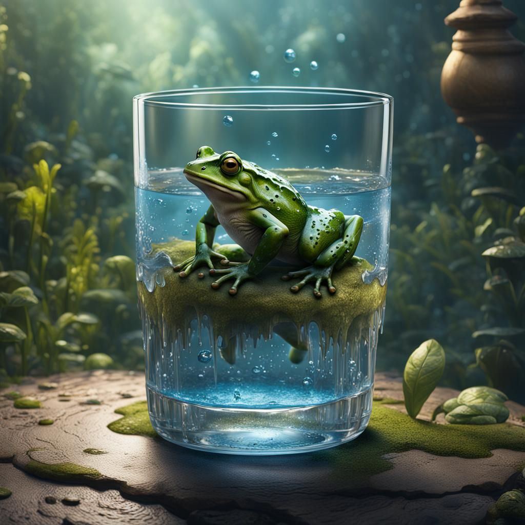 Frog and Toad in Glass, Detailed Matte Painting