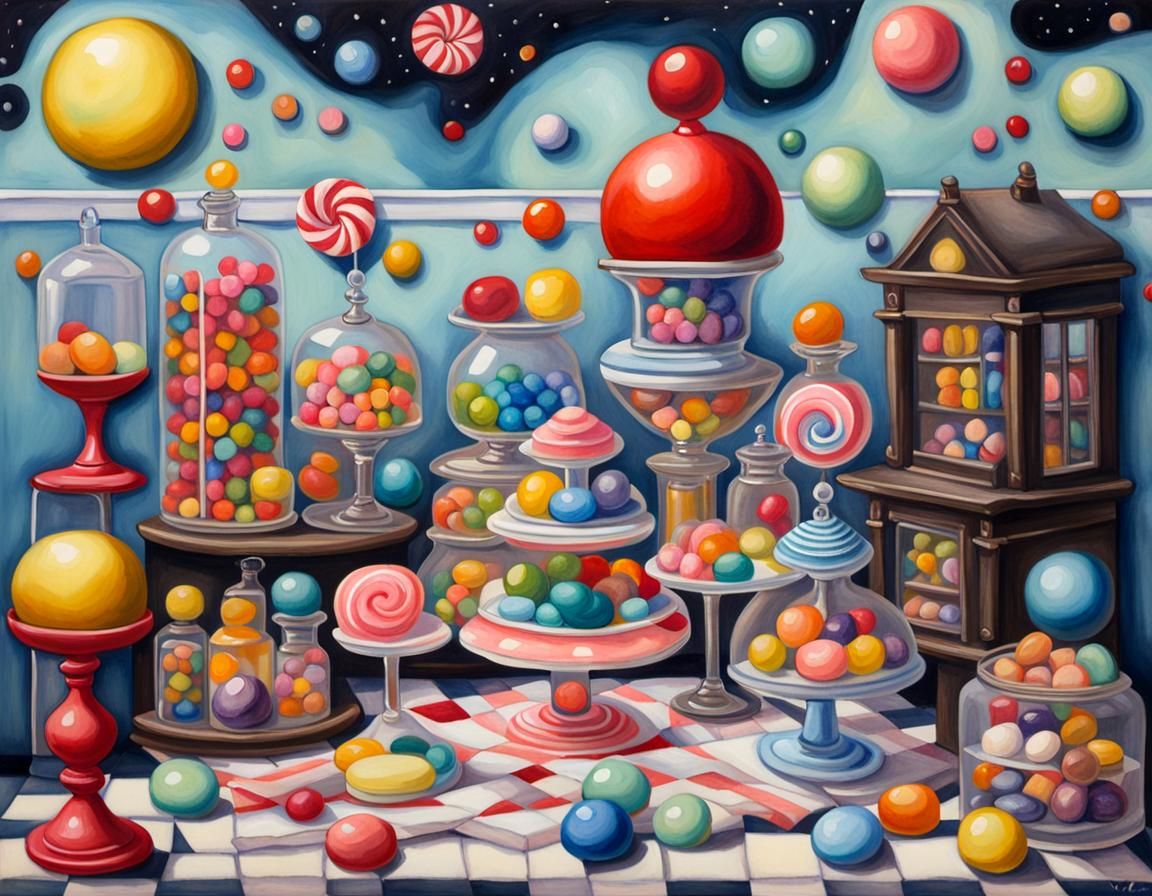 Surreal Miniature Candy Shop in Bauhaus Style