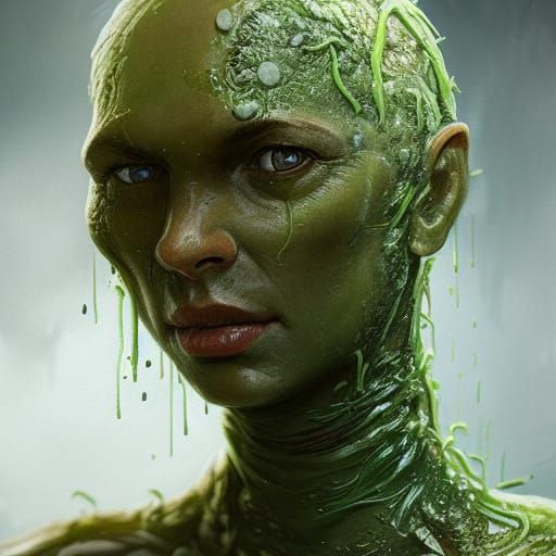 Humanoid Worm Character in Hyperrealistic Style