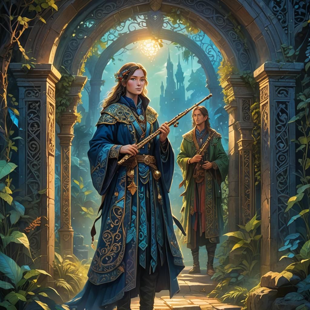 Piper at the Mystical Gates of Dawn: Fantasy Art