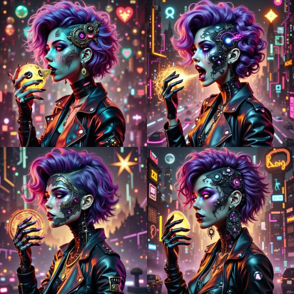 Cyberpunk Teddy Bears in Wonderland