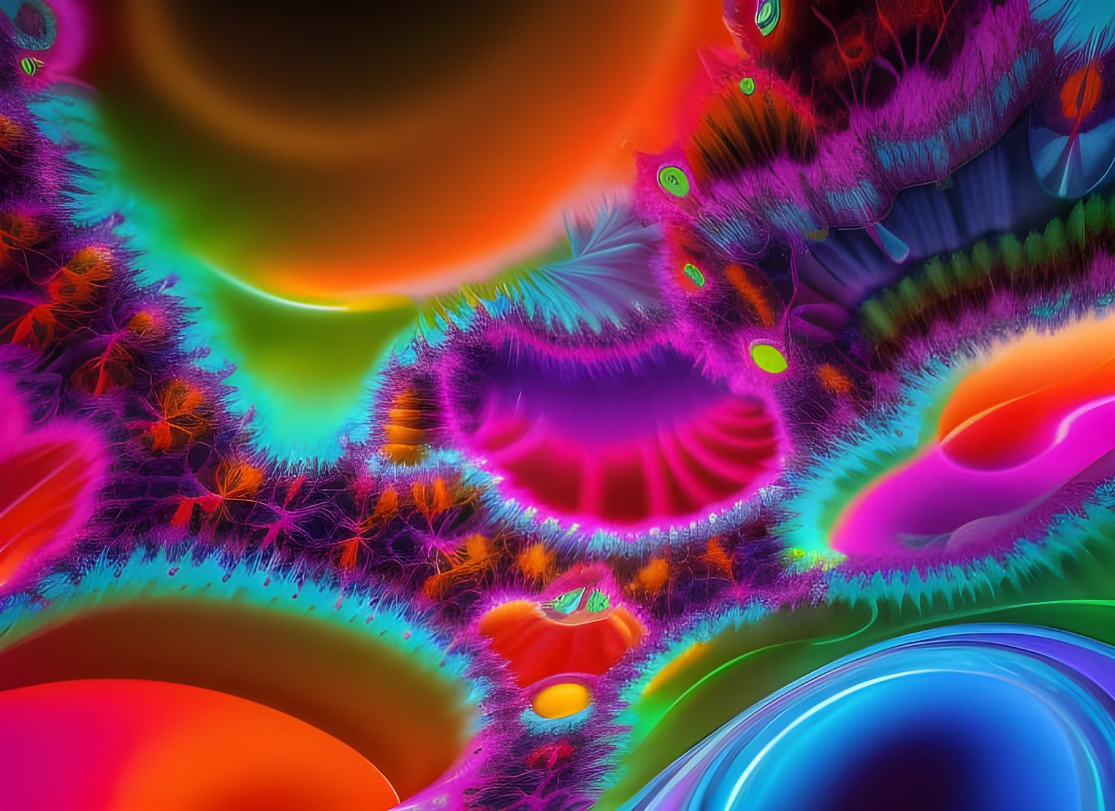 Abstract Thai Crystal Formations in Biopunk Style