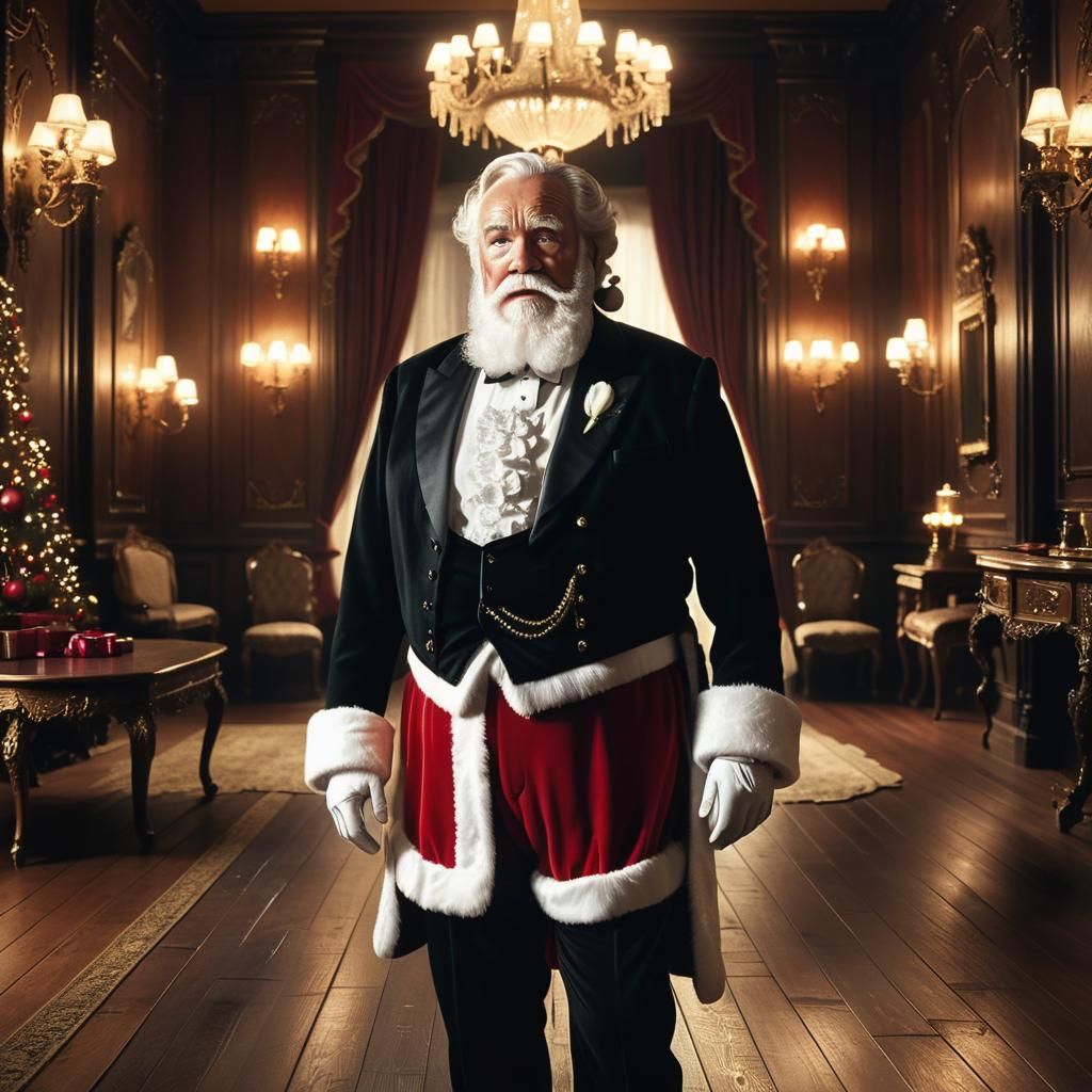Classic Hollywood Santa in Tuxedo Splendor