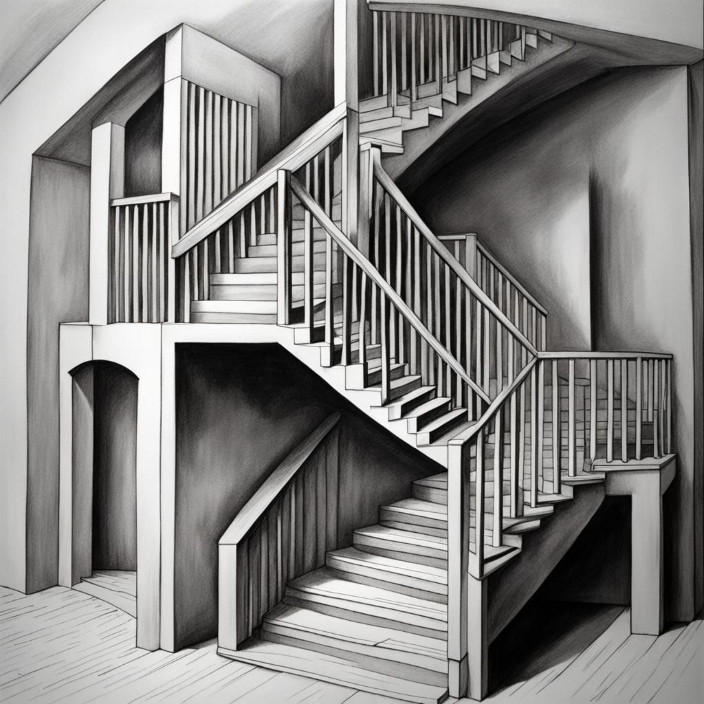Mind-Bending 3D Stairs Optical Illusion