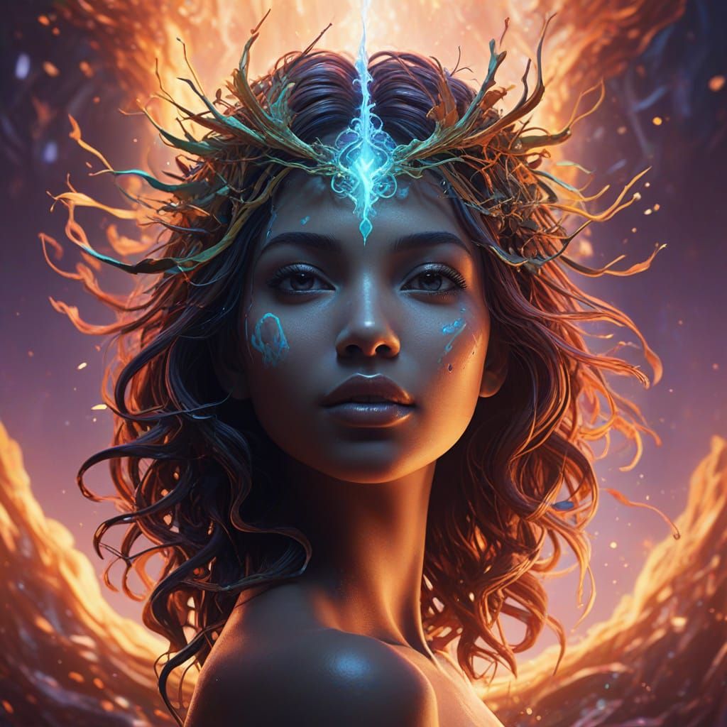 Symbolic Mental Health Awareness Art in Vibrant Colors