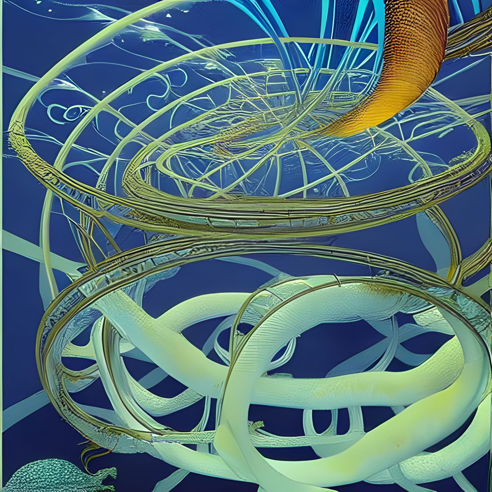 Aquatic City Flow Architecture in 3D Style