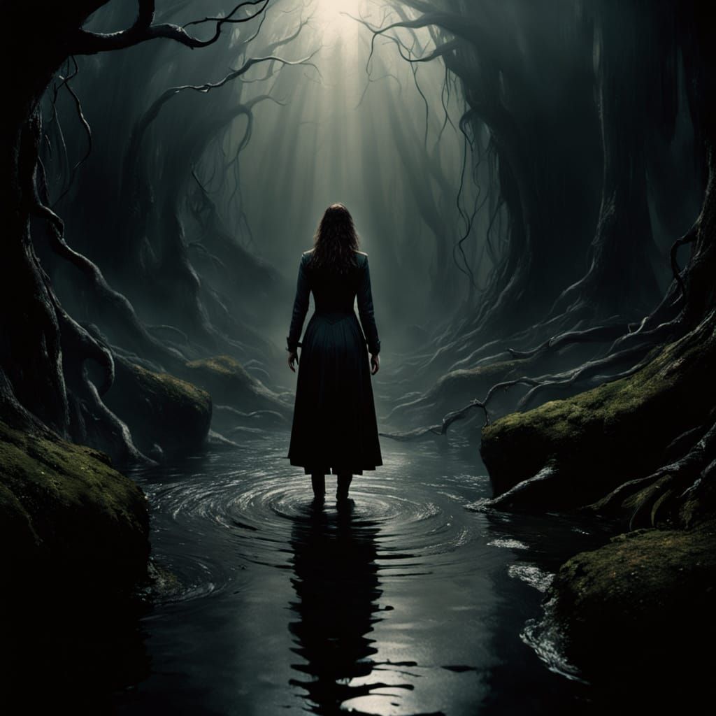 Nightmare Chase: Peasant Flees Fairy Over Ravine