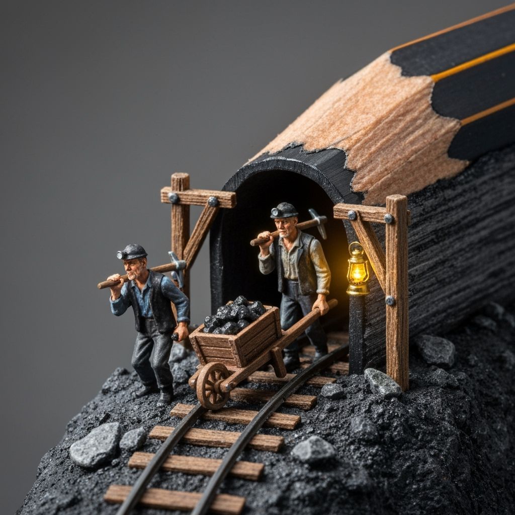 Micro-Sculpture Coal Mine Inside Pencil Tip