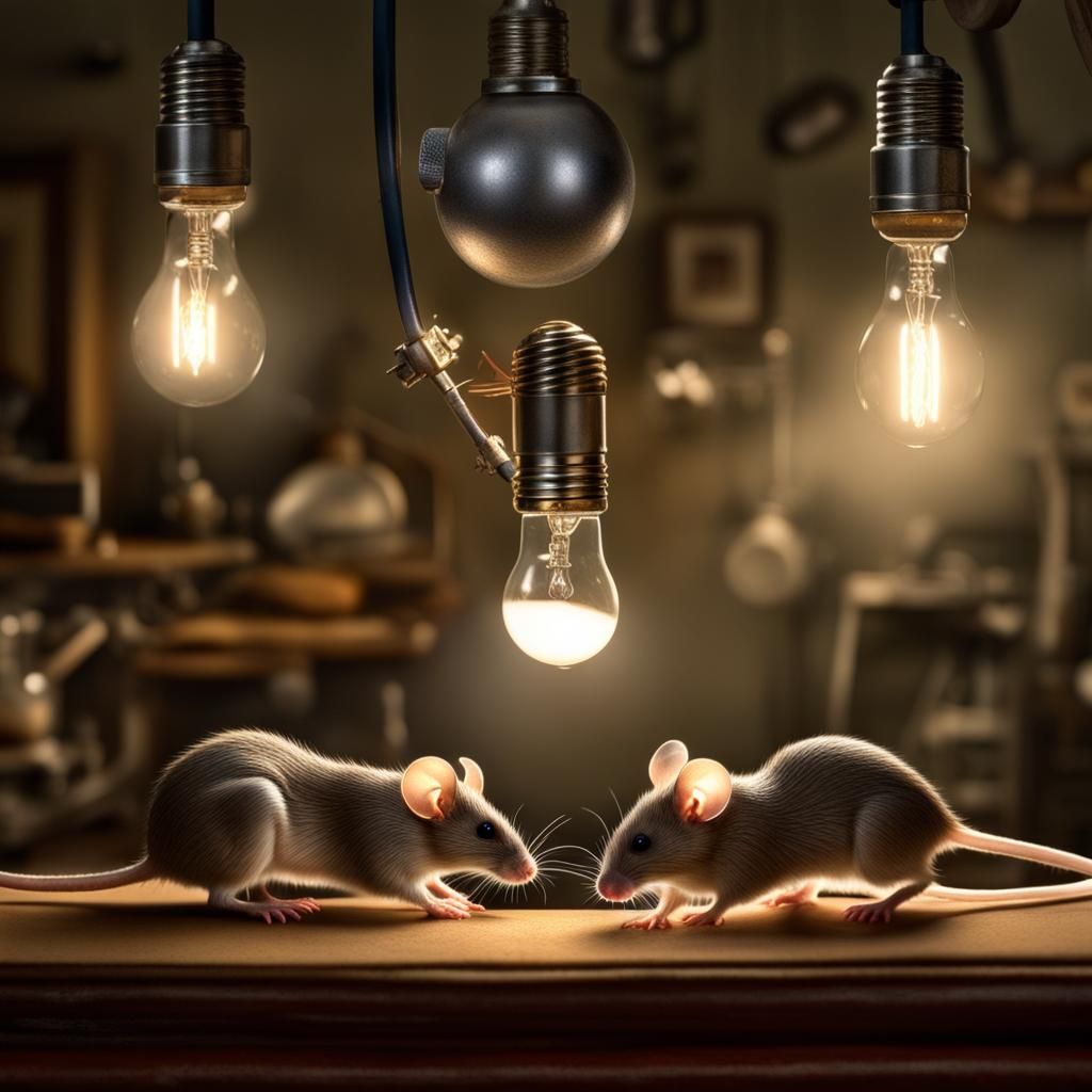 Hyperrealistic Mice Changing a Lightbulb