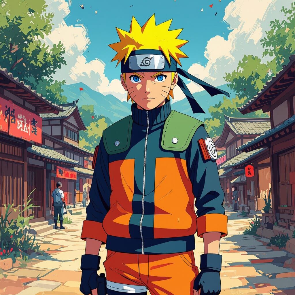 Naruto in Hidden Leaf Village, Moebius Style