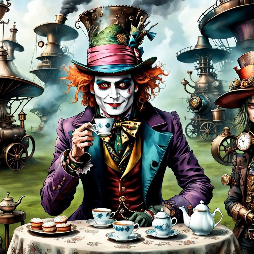 Mad Hatter and Alice Steampunk Tea Party