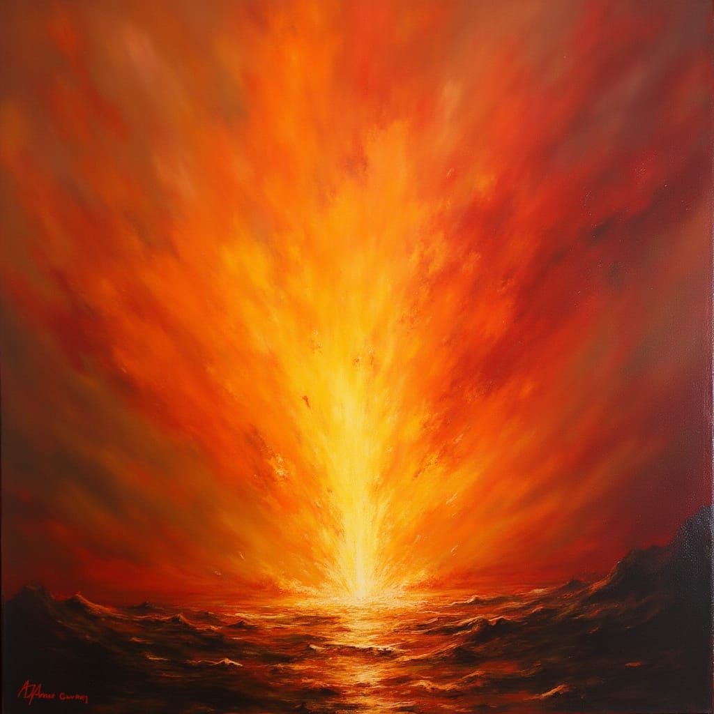 Vibrant Colors Erupt in a Frenzy of Orange, Red, and Yellow