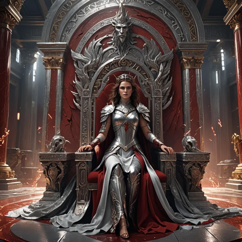 Rebecca in Zeus Throne Room: Detailed Matte Painting