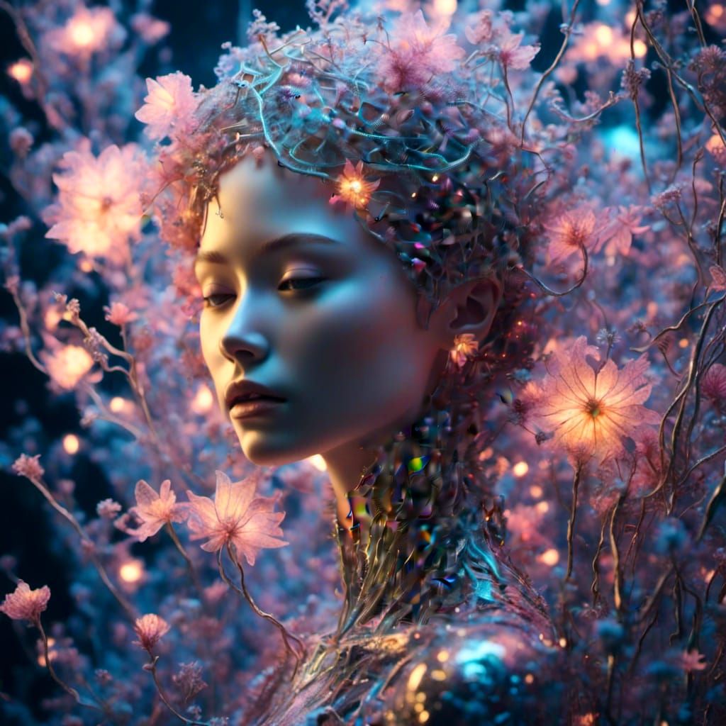 Bioluminescent Flowers Bloom on Robotic Vines