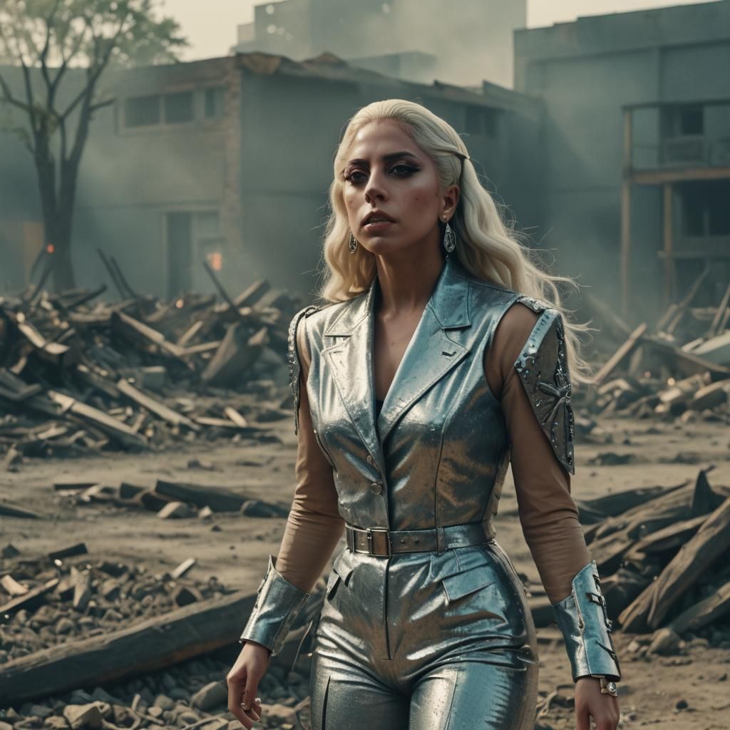 Cinematic Film Still of a Lady Gaga Lookalike