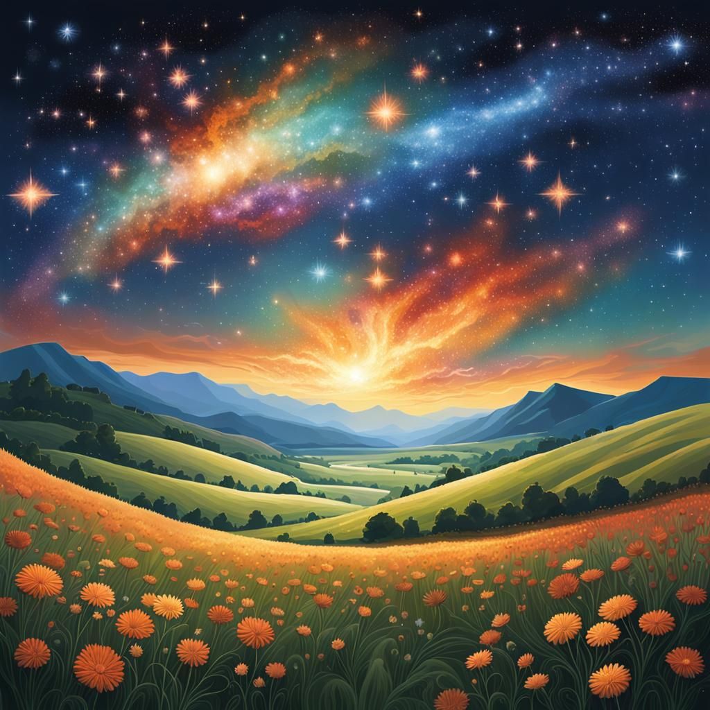 Explosion of Twinkling Stars over Distant Galaxies