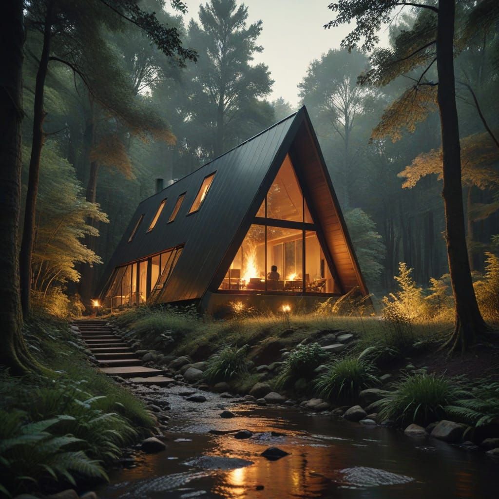 Ethereal Forest Retreat in Cinematic Style
