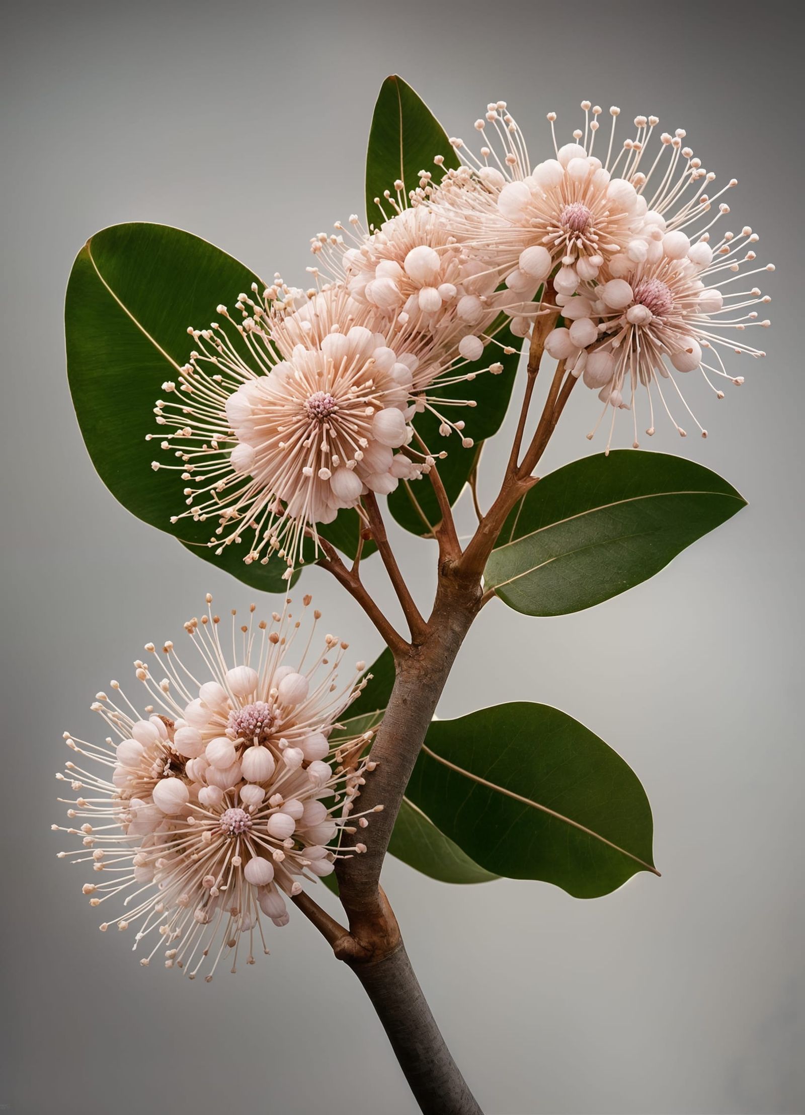 Pink Eucalyptus Flowers in Chiaroscuro