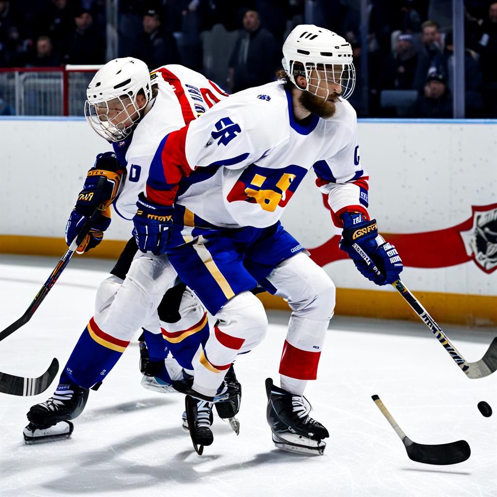 Dynamic AI Image of an Ice Hockey Game