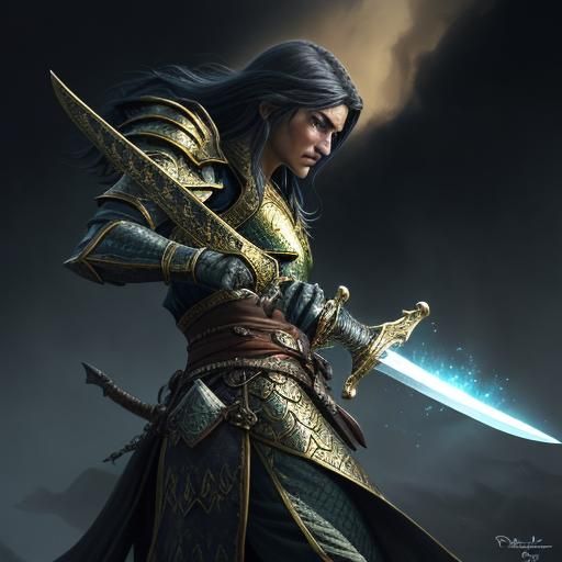 Fantastical Sword in Detailed Matte Painting