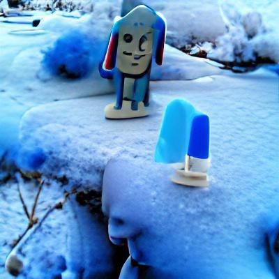Boy Enjoys Blue Popsicle on a Summer Day