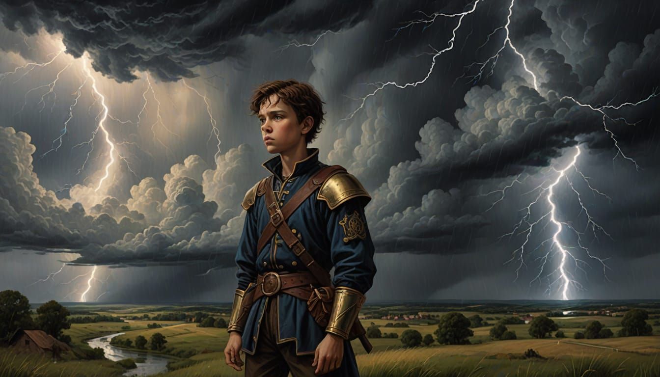 Renaissance Thunderstorm with Aurora Sky