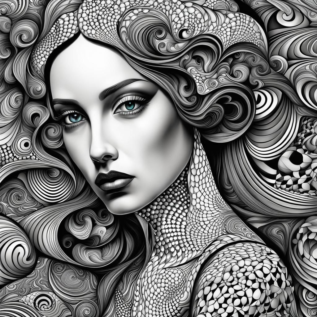 Ophelia in Art Deco Style