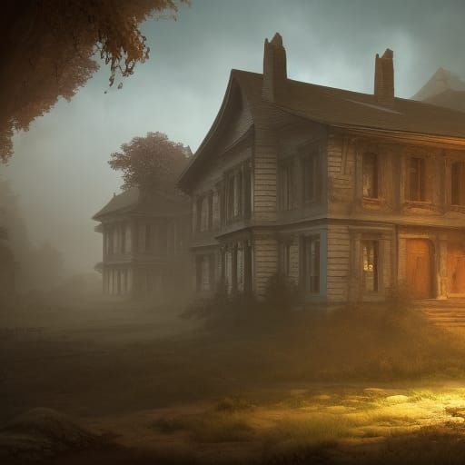 Abandoned Schoolroom: Detailed Matte Painting