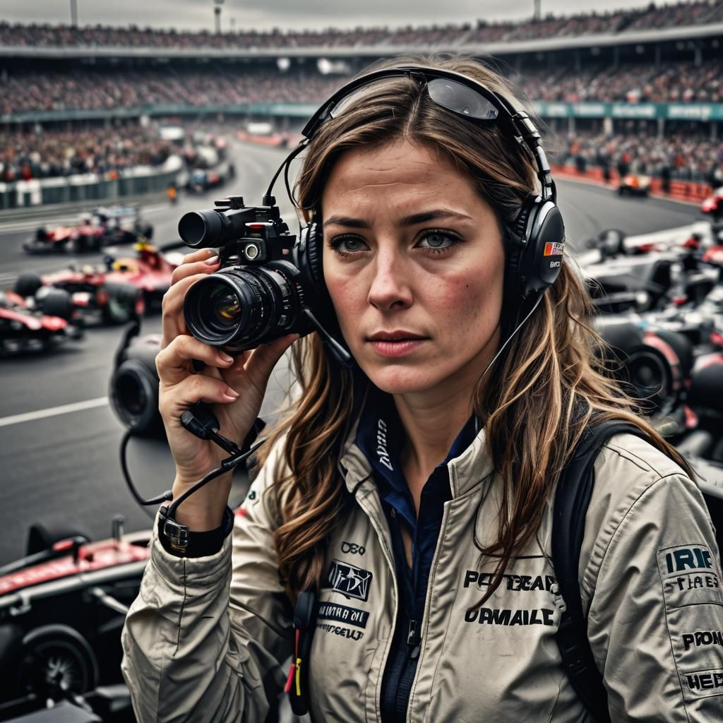 Radio Reporter at F1 Race in HDR